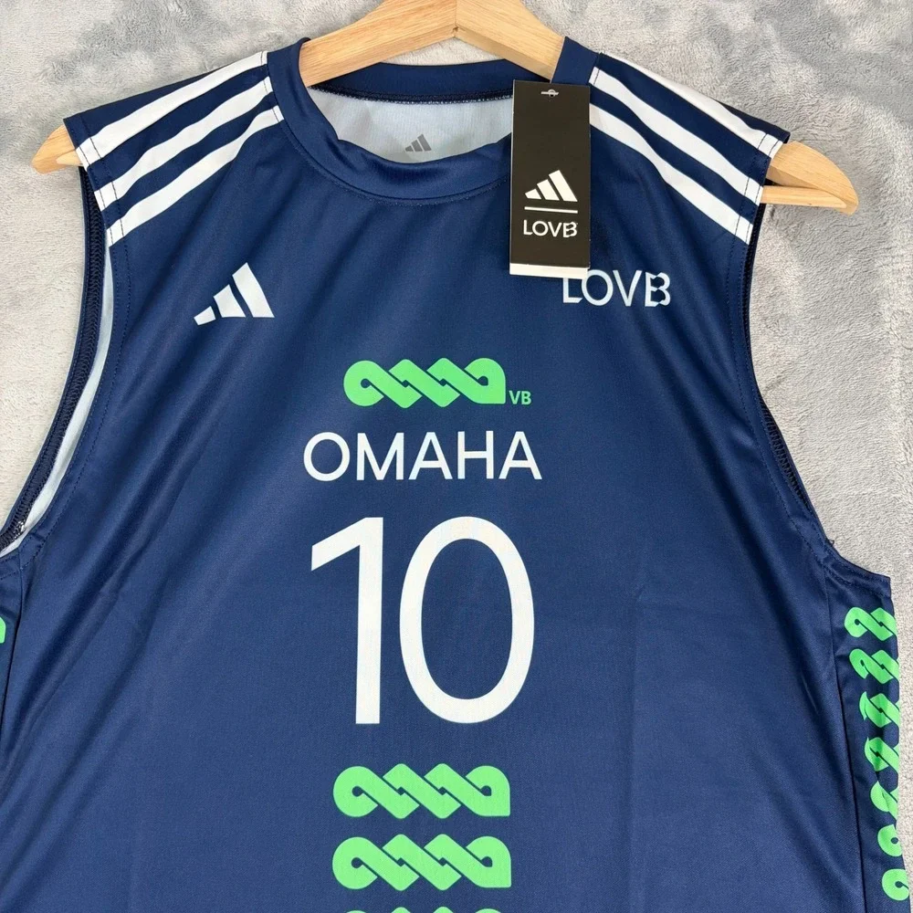 Adidas x Lovb Jordan Larson Omaha Navy Volleyball Jersey #10 Mens Medium NWT